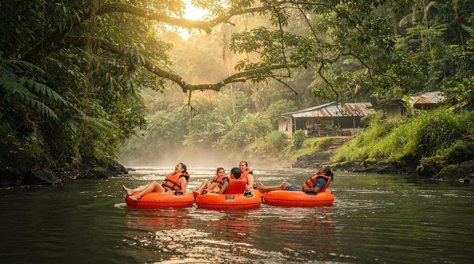 Tubing familiar cerca de La Fortuna: qué tramos son realmente aptos para niños
